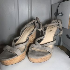 Guess lace up wedges